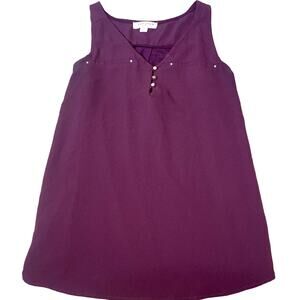 Tempted blouse top blouse sleeveless V-neck light weight tank top Burgundy SZ S